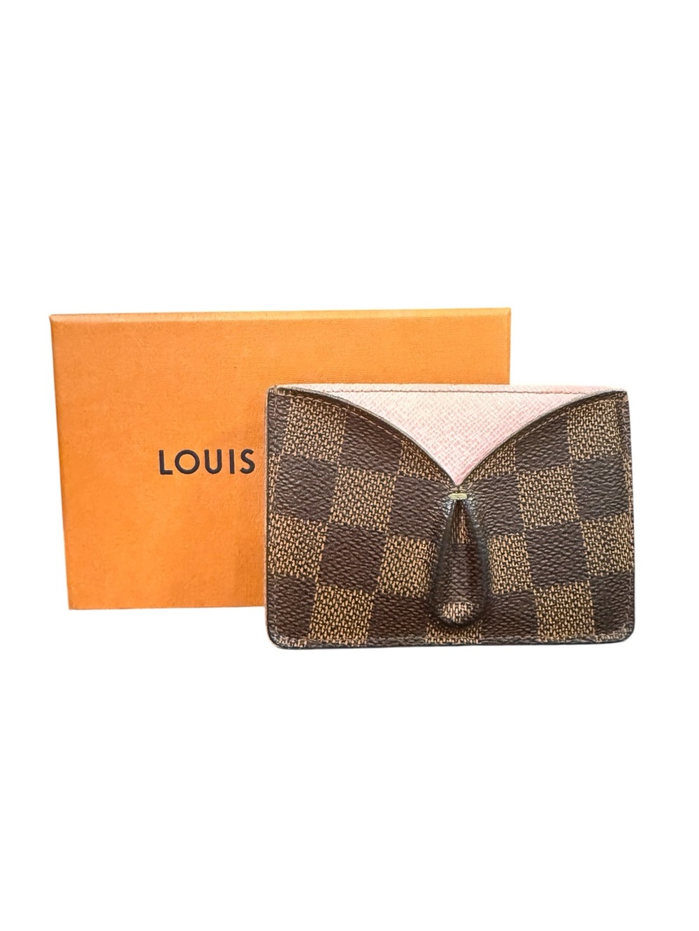 Louis Vuitton Damier Ebene Porte Cartes Double Card Holder Rose Ballerine